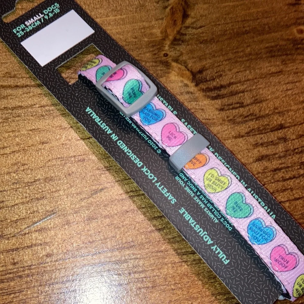 Puppy Dog Collar Colorful Conversation Love Hearts Size S Cute New
